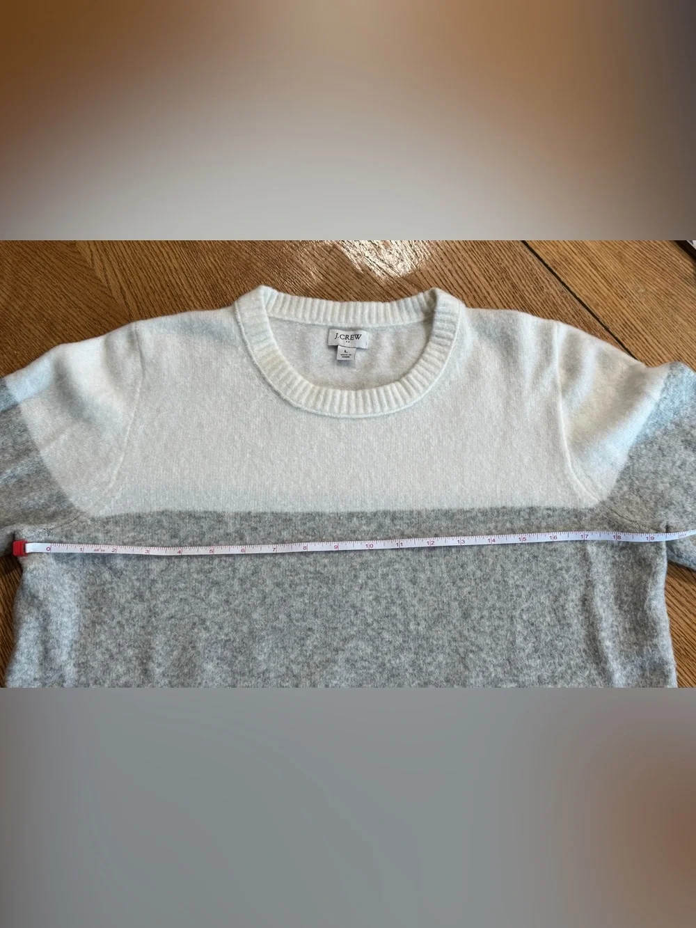 J. Crew Men’s Colorblock Crewneck Sweater in White, Gray and Black